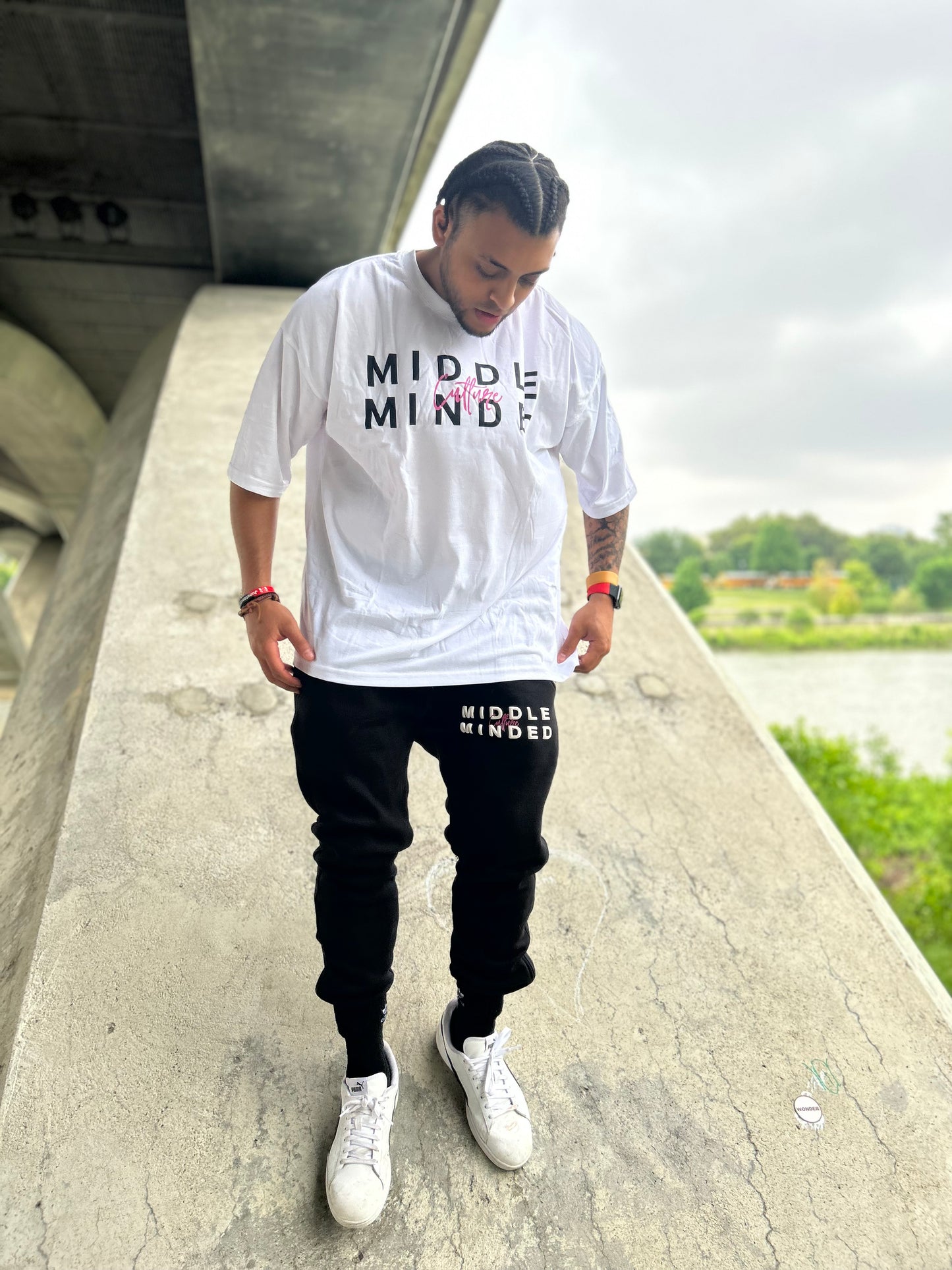 Middle Minded White T-Shirt