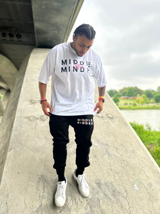 Middle Minded White T-Shirt